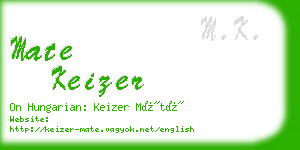 mate keizer business card
